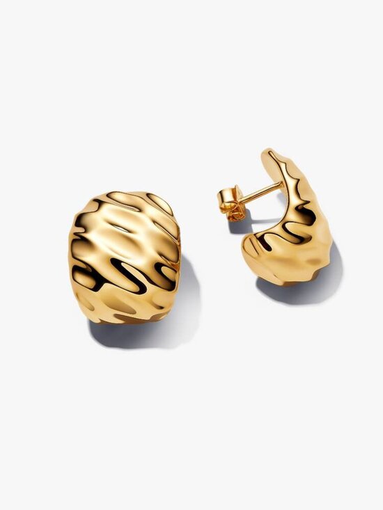 Pandora Jewelry - Pandora Rippled Wide Hoop Earrings